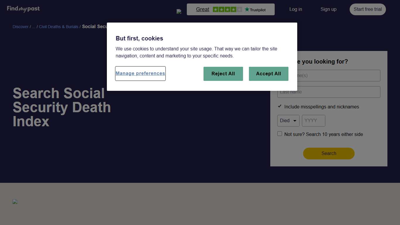 Social Security Death Index | Findmypast.com