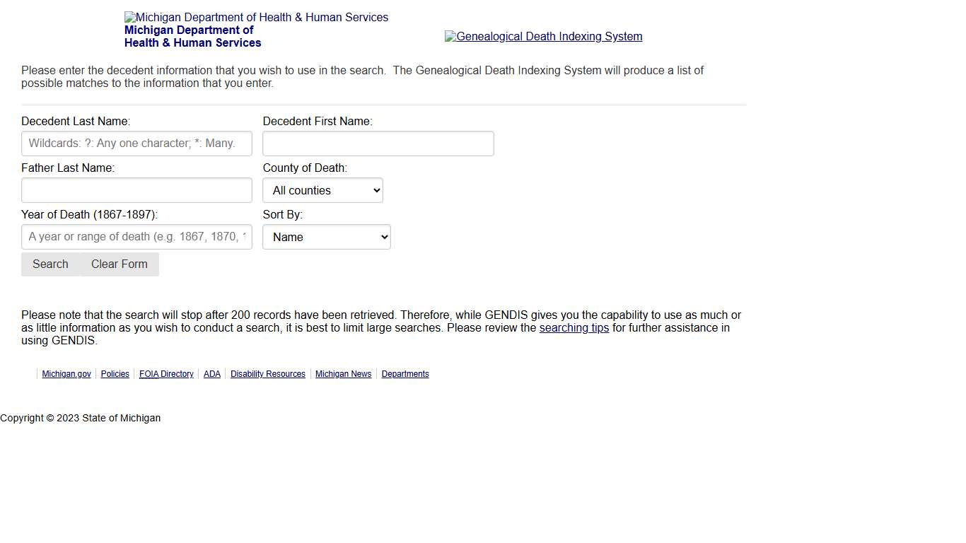 Genealogical Death Indexing System